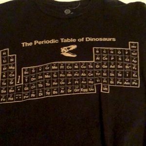 Periodic table of dinosaur shirt